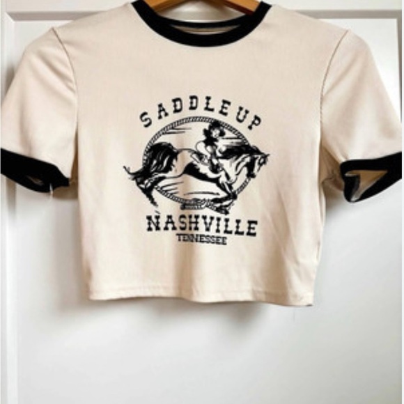 Western “Saddle Up Nashville” Graphic Crop Top - Picture 6 of 6